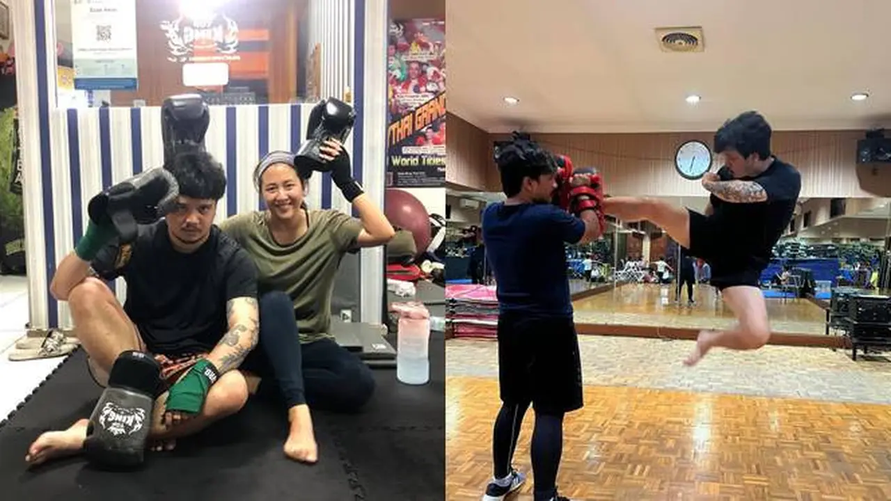 Bareng Sherina, Ini 6 Potret Derby Romero Latihan Muay Thai