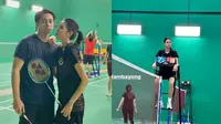 Potret Mikha Tambayong dan Deva Mahenra main badminton bareng (sumber: Instagram/devamahenra)