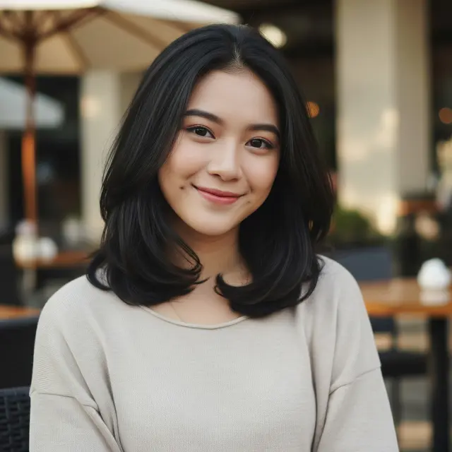 Rambut Pendek Sebahu Tanpa Poni
