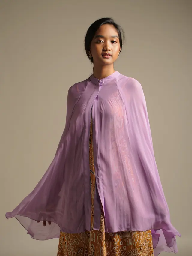 Model Batik Wanita Cape Kombinasi Chiffon Pastel