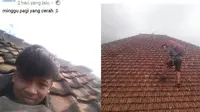 6 Tingkah Absurd Cowok di Atap Rumah Ini Bikin Garuk Kepala (sumber: Instagram/awreceh.id)