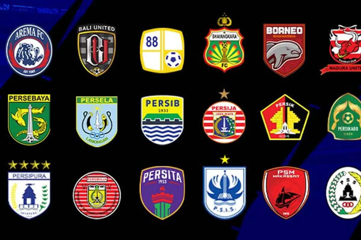 Liga 1 - Ilustrasi BRI Liga 1_18 Logo Peserta Liga