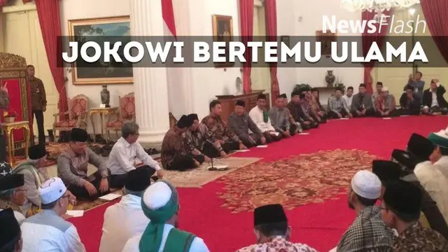 Jokowi berterimakasih karena para pemimpin pesantren memberikan kesejukan di daerahnya pasca-demo 4 November.