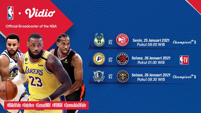 Jadwal NBA 2021 Pekan ke-6 di Vidio