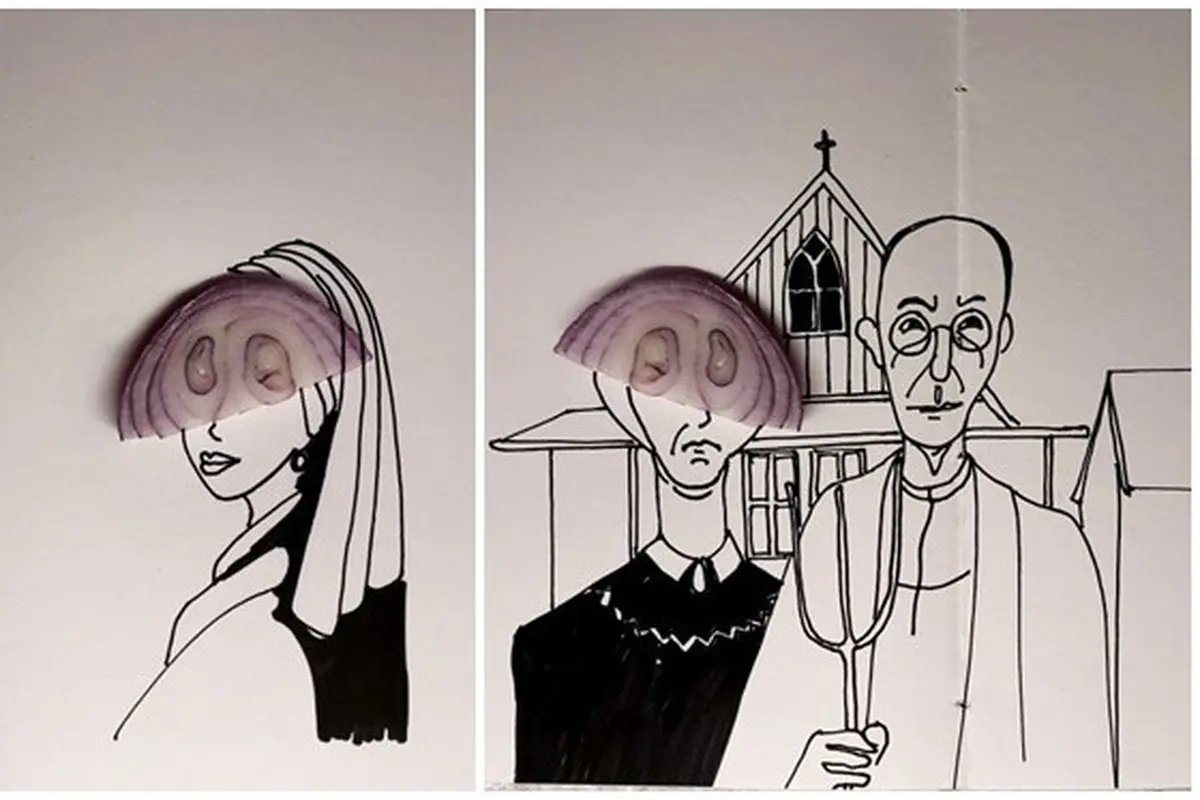 6 Karya Sederhana Ini Unik, Padukan Gambar dan Irisan Bawang Merah