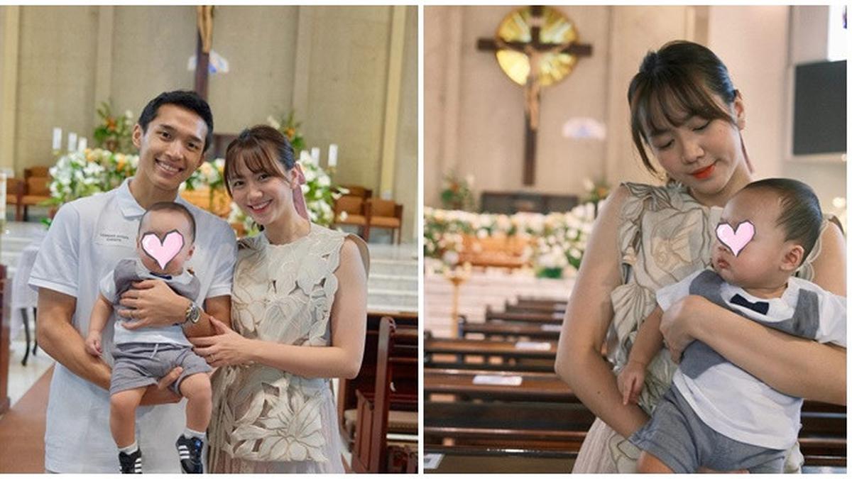6 Potret Jayden Anak Jonatan Christie dan Shanju Dibaptis, Anteng Digendong Ayah