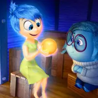 Joy dan Sadness dalam film 'Inside Out'. Foto: Youtube
