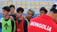 Timnas Mongolia U-22 bersiap menjelang pertandingan di Grup H kualifikasi Piala AFC U-23 2018. (Bola.com/Dok. MFF)