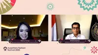 Menparekraf Wishnutama Kusubandio berbicara di Nusantara Fashion Festival 2020. (Liputan6.com/Brigitta Valencia Bellion)