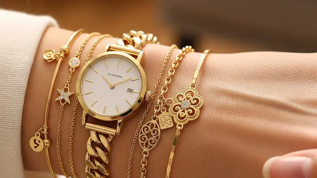 Mix & Match Gelang Emas dengan Jam Tangan