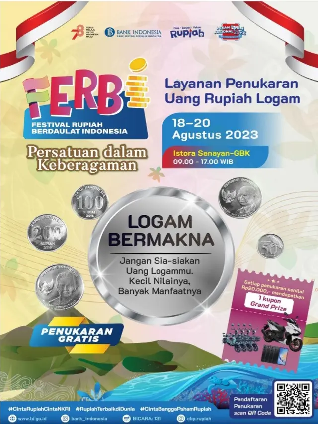 Bank Indonesia (BI) kembali menyelenggarakan Festival Rupiah Berdaulat Indonesia (FERBI) pada 18-20 Agustus 2023