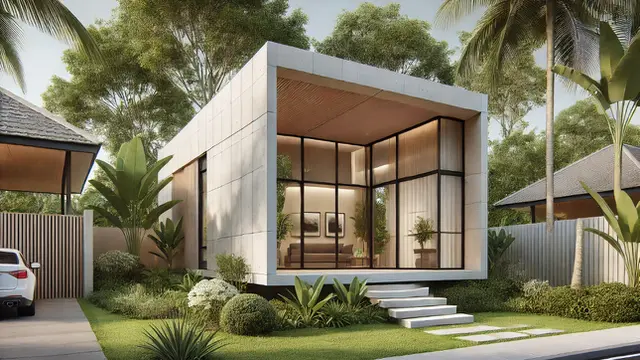 Rumah Minimalis 1 Lantai dengan Gaya Tropis (Foto: Rizka Nur Laily via ChatGPT)