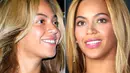 Queen B alias Beyonce pun kerap tampul tanpa makeup loh! Waaah kamu lebih suka penampilannya yang mana? (X17online.com; Jim Spellman/WireImage.com/USWeekly)