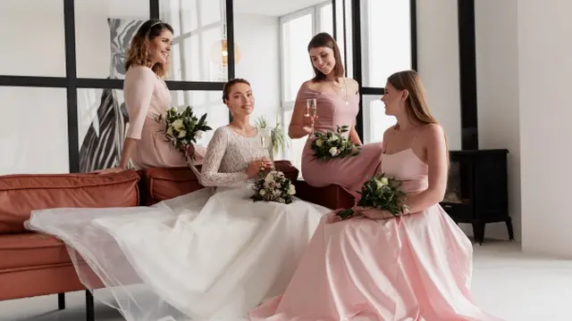 Ilustrasi Model Gaun Bridesmaid Satin/Freepik