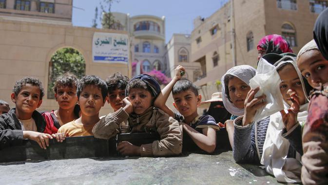 Potret anak-anak yang terancam kelaparan akut akibat Perang Yaman (AP/Hani Mohamed)