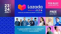Lazada Fest di Pos Bloc, Jakarta Pusat pada Sabtu dan Minggu (23-24 Juli 2022).