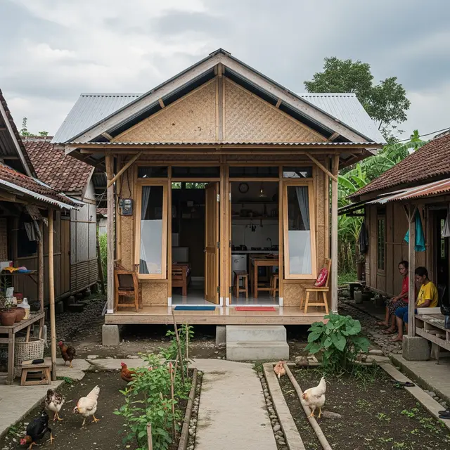 9 Desain Rumah Rp75 Juta Konsep Terbuka di Kampung, Nyaman dan Fungsional