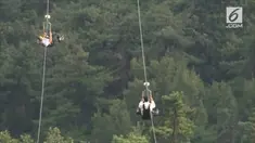 Sebuah wisata ekstrem baru dibuka di Korea Selatan. Kita bisa meluncur dari puncak gunung Gumo dengan kabel sepanjang 3.186 meter.