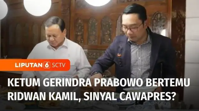 VIDEO: Ketua Umum Gerindra Prabowo Subianto Menerima Kunjungan Ridwan Kamil, Sinyal Cawapres?