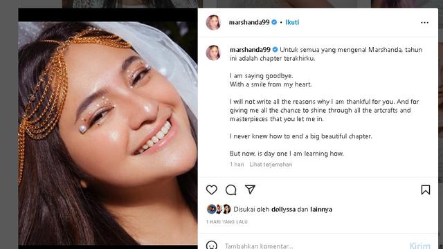 Marshanda tampil cantik dalam pemotretan terbaru (Foto oleh: @dariusmanihuruk, sumber Instagram @marshanda99)