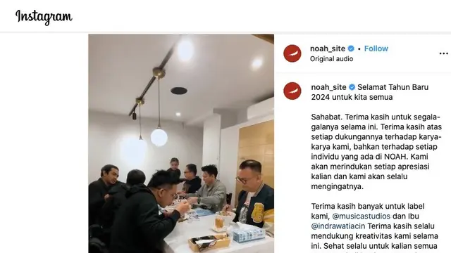 Band NOAH Pamit (Instagram)