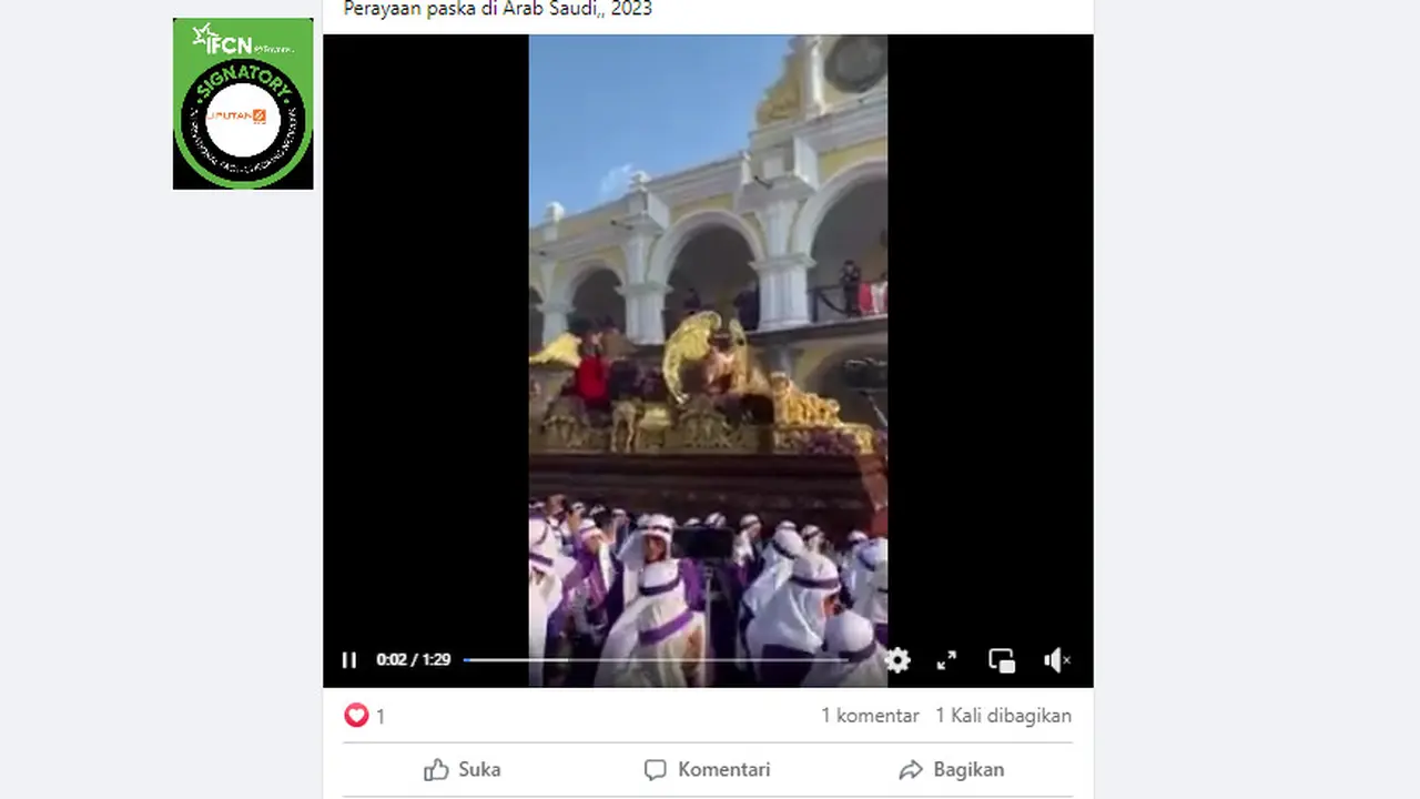Tangkapan layar penelusuran klaim video perayaan Hari Paskah di Arab Saudi