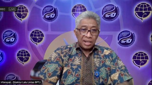 Direktur Lalu Lintas Badan Pengelola Transportasi Jabodetabek (BPTJ) Sigit Irfansyah dalam diskusi publik MTI: Evaluasi Efektivitas Ganjil-Genap di Masa PPKM, Kamis (4/11/2021).