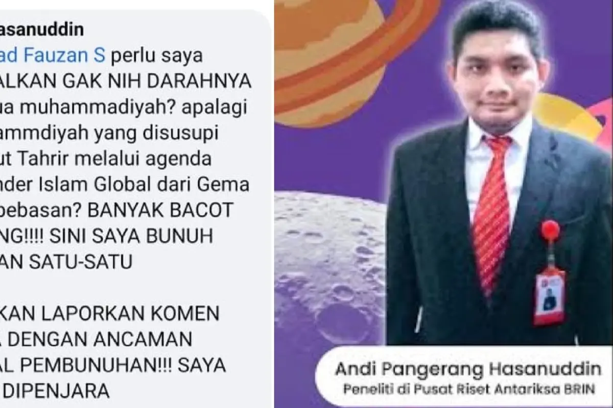 Salah seorang peneliti Badan Riset dan Inovasi Nasional (BRIN) Andi Pangerang (AP) Hasanuddin mengeluarkan sebuah pesan bernada ancaman bagi Muhammadiyah.