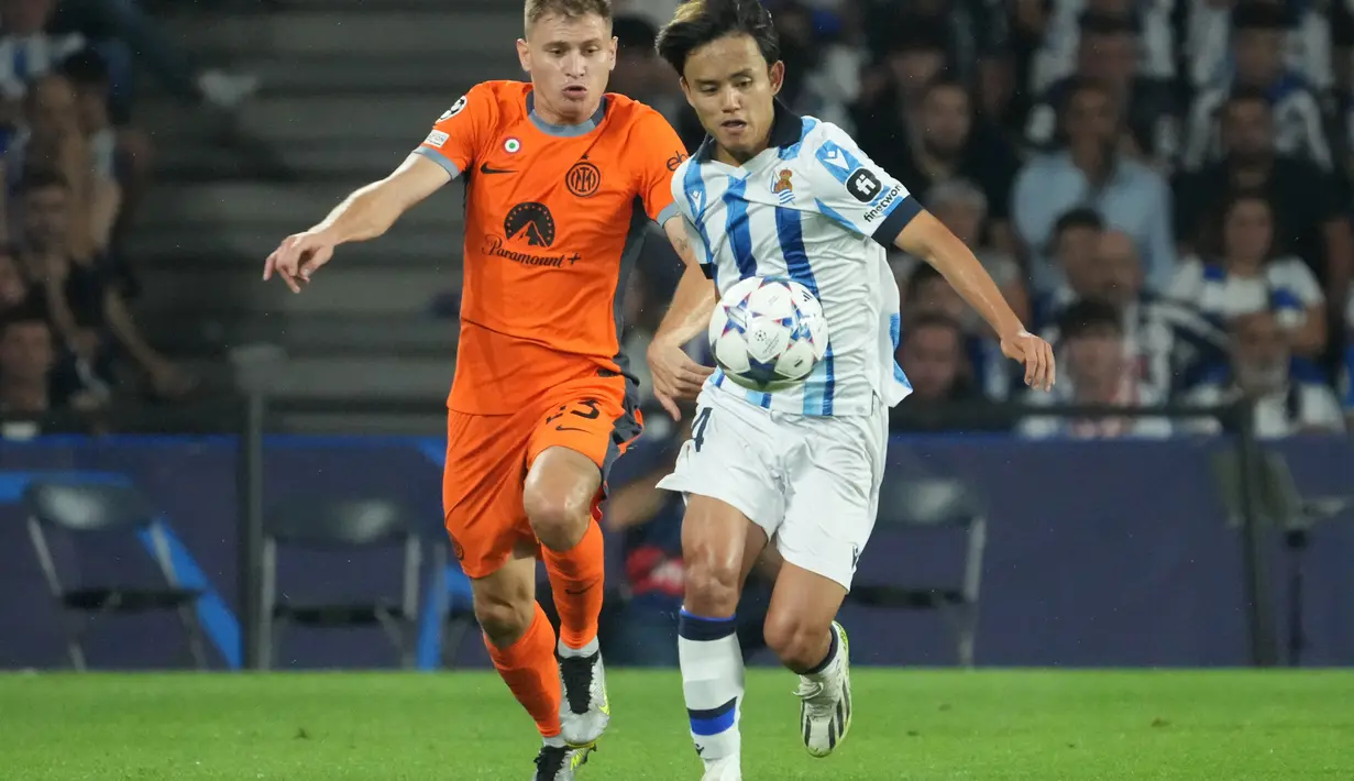 Berkat hasil ini, Inter dan Sociedad kini masing-masing menempati peringkat dua dan tiga klasemen Grup D. (Photo by CESAR MANSO / AFP)