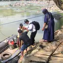 Jembatan Hancur, Warga Sukabumi Pakai Cara Ekstrem Seberangi Sungai