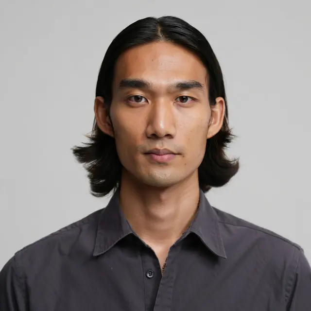 Model Rambut Pria Panjang Belah Tengah/Ilustrasi AI