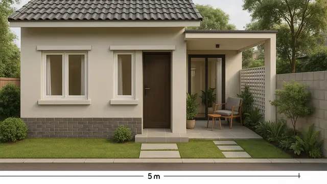 7 Model Rumah 5x8 dengan 2 Kamar dan Taman Mini, Nyaman untuk Keluarga Muda