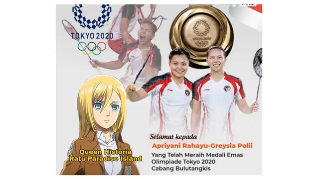 6 Ucapan Selamat ala Netizen Untuk Greysia Polii dan Apriyani Rahayu Ini Kreatif