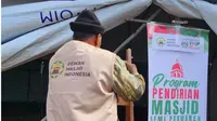 Dewan Masjid Indonesia (DMI) telah menyelesaikan pembangunan masjid semi permanen kedua di Jalur Gaza. (Istimewa)