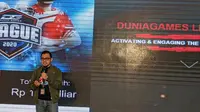 Auliya Ilman Fadli, General Manager Games Division, PT Telkomsel saat jumpa media, Kamis (12/12/2019). (Liputan6.com/ Yuslianson)
