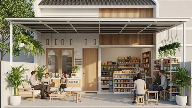10 Inspirasi Rumah 6x14 dengan Warung Depan, Desain Gabungan Hunian dan Usaha