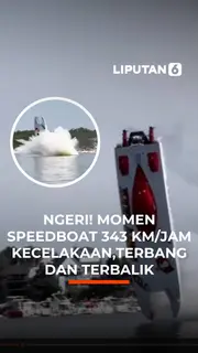 Ngeri! Momen Speedboat 343 Km/Jam Kecelakaan,Terbang Dan Terbalik