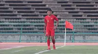 Bek Timnas Indonesia U-22, Asnawi Mangkualam Bahar, mendapatkan pujian dari pelatih Indra Sjafri. (Bola.com/Zulfirdaus Harahap)