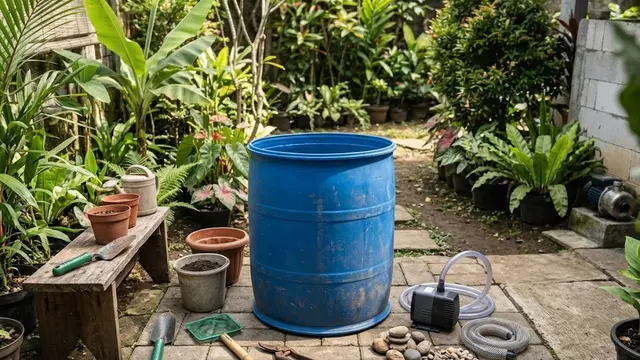 Langkah-Langkah Cara Membuat Kolam Mini dari Tandon Bekas