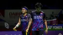 <p>Reaksi kecewa ganda putri Indonesia, Apriyani Rahayu/Siti Fadia Silva Ramadhanti saat menghadapi pasangan Belanda, Debora Jille/Cheryl Seinen pada laga babak 32 besar Daihatsu Indonesia Masters 2024 di Istora Senayan, Jakarta, Selasa (23/1/2024). Apriyani Rahayu/Siti Fadia Silva Ramadhanti kalah dua game langsung 14-21, 17-21. (Bola.com/Bagaskara Lazuardi)</p>