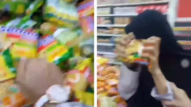 Remukkan Mi Instan di Supermarket