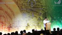 Menteri Pertahanan Prabowo Subianto memberikan&nbsp;sambutan pada acara Global Food Security Forum di Bali, seperti dikutip Minggu (13/11/2022). (Kredit foto: Tim Humas dan Media Prabowo Subianto).&nbsp;