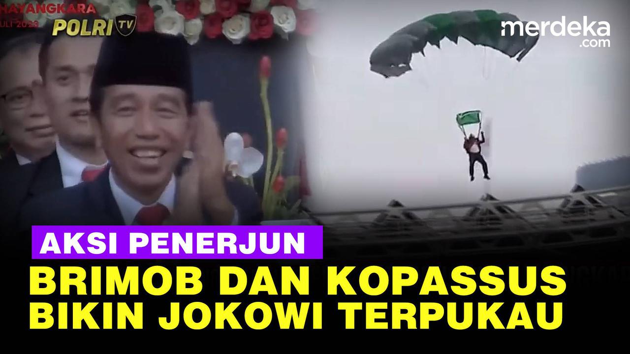 VIDEO: Presiden Jokowi Kagum Lihat Aksi Keren Penerjun Brimob dan Kopassus