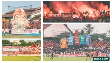 Kolase - Suporter PSM Makassar di Stadion Mattoangin (Bola.com/Adreanus Titus)
