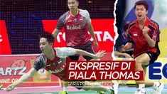 Berita motion grafis ekspresi dari para pemain Tim Bulutangkis Indonesia saat menghadapi momen-momen penting di Piala Thomas.