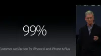 iPhone 6 dan Apple iPhone 6 Plus diklaim memiliki tingkat kepuasan konsumen yang sangat mengagumkan bahkan nyaris sempurna.
