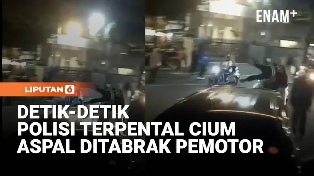 Detik Detik Polisi Terpental Cium Aspal Kena Tabrak Pemotor Hindari Razia