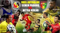 Duel Antarlini Semen Padang vs Mitra Kukar (Liputan6.com/Abdillah)