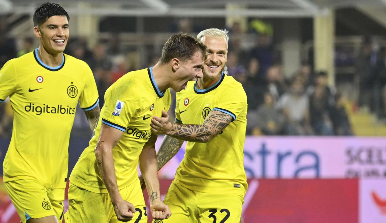 Setelah kemenangan ini, Inter Milan untuk sementara menempati urutan ketujuh di klasemen Liga Italia musim 2022/2023 dengan raihan 21 poin. Sementara Fiorentina menduduki peringkat ke-13 dengan raihan 10 poin. (AP/LaPresse/Massimo Paolone)