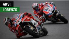 Berita video aksi pebalap Ducati, Jorge Lorenzo yang disebut "membantu" Andrea Dovizioso menjadi juara di MotoGP Malaysia 2017.